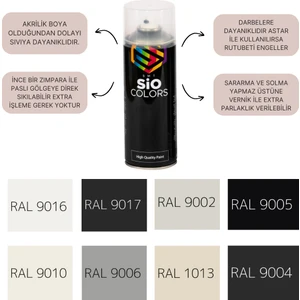 Sio Colors Klozet-Fayans-Lavabo Vb. Özel Yapım  Akrilik Sprey Boya 400 ml