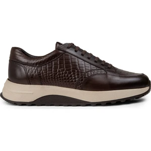 Hakiki Deri Kahverengi Erkek Sneaker Ayakkabı - 01984MKHVE01
