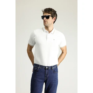 Polo Yaka Slim Fit Dar Kesim Nakışlı Süprem Pamuklu Tişört