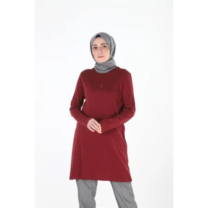 1455_BASKILI Taşlı Tesettür Tunik