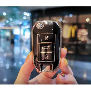 Gma Keys Lüx Fiat Scudo Van 3 Buton Nano Sustalı Anahtar Koruma Kılıfı Siyah Gold Altın Renk 1.ci Kalite