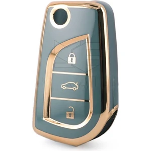 Gma Keys Toyota Corolla Auris Yaris Verso Avensis Aygo Hilüx Nano Anahtar Koruma Kılıfı Gri Gold Altın Renk