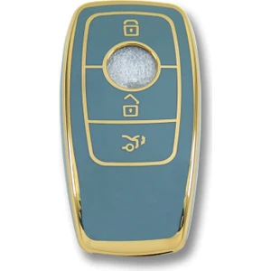 Gma Keys Lüx Mercedes Benz 2017-2020 Arası Fbs4 Tip Nano Anahtar Kılıfı Gri Gold Altın Renk 1.ci Kalite