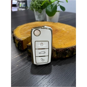 Gma Keys Volkswagen Golf Transporter Polo Caddy Vb. Uds Nano Silikon Anahtar Kılıfı Beyaz Renk
