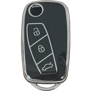 Gma Keys Lüx Fiat Fiorino Linea Ducato Boxer Jumper Sustalı Nano Anahtar Kılıfı Siyah Silver Gümüş Renk