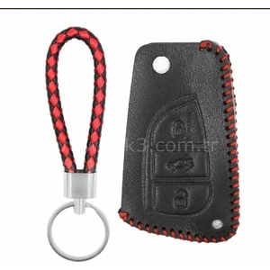 Gma Keys Lüx Toyota Corolla Auris Yaris Verso Avensis Aygo Hilüx 3 Buton Sustalı Deri Anahtar Koruma Kılıfı