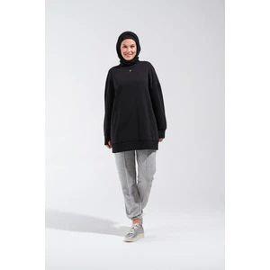 2225_OVERSIZE Bisiklet Yakalı Sweatshirt