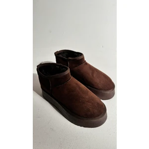 Eataly Shoes Süet Yüksek Taban Bilekte Bot Acıkahve