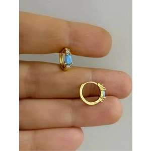 Ares Collection Mavi Damla Zirkon Taşlı 1 Adet Helix Kıkırdak Kulak Memesi Uyumlu Halka Piercing Küpe