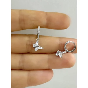 Ares Collection Zirkon Taşlı 1 Adet Kelebek Helix Kıkırdak Kulak Memesi Uyumlu Halka Piercing Küpe