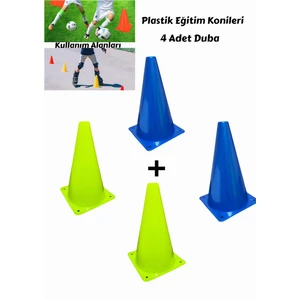 4'lü Plastik Anaokulu ve Açık Hava Bahçe Aktivitileri Eğitim Konileri - Futbol Duba Oyun Seti