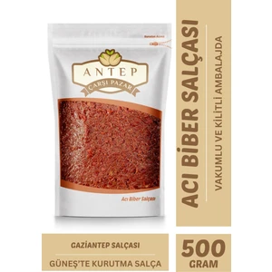 Antep Çarşı Pazar Acı Biber Salçası Gaziantep Ev Yapımı Güneşte Kurutma | 500 Gr.