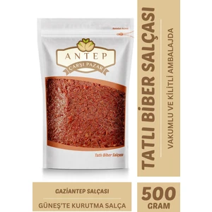 Antep Çarşı Pazar Tatlı Biber Salçası Gaziantep Ev Yapımı Güneşte Kurutma | 500 gr