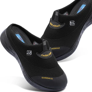 Sandal Spor Kadın Kaymaz İnce Taban Ortopedik File Sabo Doktor Hemşire Hastane Aşçı Terliği SS001-0258 Siyah