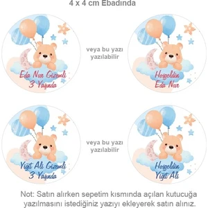 Birim Etiket Isme Özel Hoşgeldin Bebek Etiketi Sticker 70 Adet