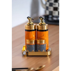 Pansy Posy 5 Parça Cam Tepsili Yağlık / Sirkelik Seti