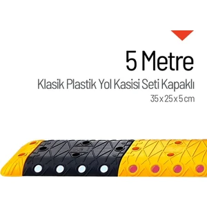 Klasik Hız Kesici Set Kapaklı Plastik, Yol Kasisi 5 Metre