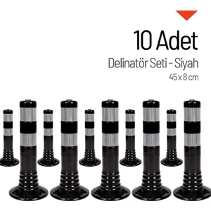 Delinatör 45 x 8 cm Siyah 10 Adet, Esnek Duba