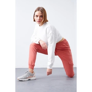 Tommy Life Pudra Kargo Cep Rahat Form Manşetli Kadın Eşofman Alt - 94581
