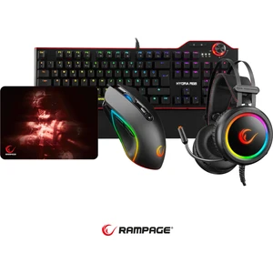 Hydra R6 Siyah Red Switch Stormy Siyah Kulaklık  Makrolu Rgb Mouse + Mousepad 4lü Oyuncu Seti