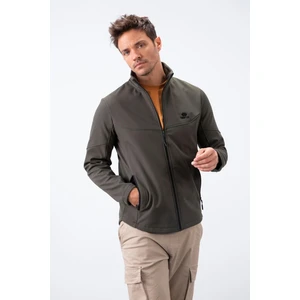 Tommy Life Haki Fermuarlı Dik Yaka Su ve Rüzgar Geçirmez Softshell Erkek Mont - 88050