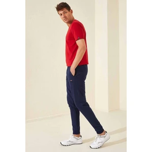 Tommy Life İndigo Klasik Cepli Standart Kalıp Manşetli Erkek Eşofman Alt - 84652