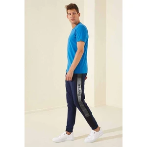 Tommy Life Tommy Life  İndigo Erkek Fermuar Cepli Baskılı Standart Kalıp Jogger Eşofman Alt-84657