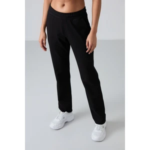 Tommy Life Siyah Yüksek Bel Cepli Rahat Form Klasik Paça Kadın Eşofman Alt - 94584