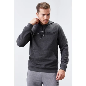 Tommy Life Antrasit Melanj Kanguru Cep Standart Kalıp Kapüşonlu Erkek Sweatshirt - 87883
