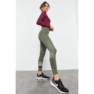 Tommy Life Çağla Yüksek Bel Yazı Baskılı Slim Fit Dar Paça Kadın Tayt - 94544