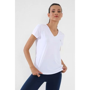 Tommy Life Beyaz Basic Kısa Kol Standart Kalıp V Yaka Kadın T-Shirt - 97145
