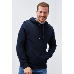 Tommy Life Lacivert Kanguru Cep Standart Kalıp Kapüşonlu Erkek Sweatshirt - 87872