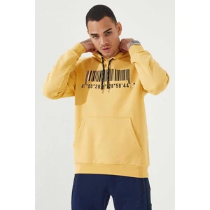 Tommy Life Hardal Nakışlı Kanguru Cep Standart Kalıp Kapüşonlu Erkek Sweatshirt - 87839
