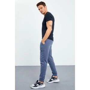 Tommy Life Petrol Gizli Fermuarlı Rahat Form Lastik Paça Polar Erkek Eşofman Alt - 84866