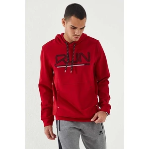 Tommy Life Kırmızı Yazı Nakışlı Standart Kalıp Kapüşonlu Erkek Sweatshirt - 87887