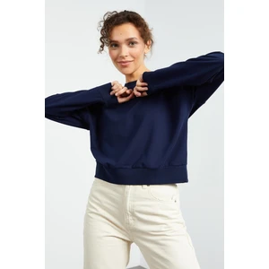 Tommy Life İndigo Basic Rahat Form O Yaka Kadın Sweatshirt - 97114