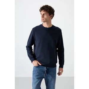 Tommy Life Lacivert Basic O Yaka Rahat Form Erkek Sweatshirt - 88053