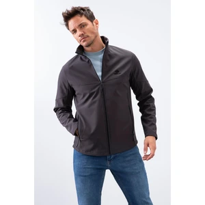 Tommy Life Antrasit Fermuarlı Dik Yaka Su ve Rüzgar Geçirmez Softshell Erkek Mont - 88050