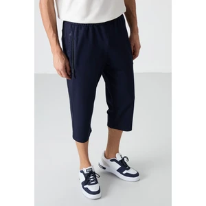 Tommy Life Lacivert Fermuar Cepli Standart Kalıp Klasik Paça Erkek Kapri - 83091