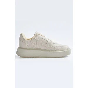 Tommy Life Tommy Life  Bej Bağcıklı Yüksek Taban Suni Deri Kadın Spor Ayakkabı - 89200