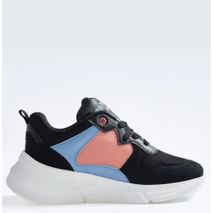 Tommy Life Tommy Life  Siyah Bağcıklı Yüksek Taban File Detaylı Renkli Kadın Spor Ayakkabı - 89203