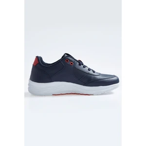 Tommy Life Tommy Life  Lacivert Yüksek Taban Bağcıklı Suni Deri Spor Ayakkabı - 89113