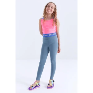 Tommy Life Mint Yeşili Yüksek Bel Dar Paça Kız Çocuk Tayt  - 75047