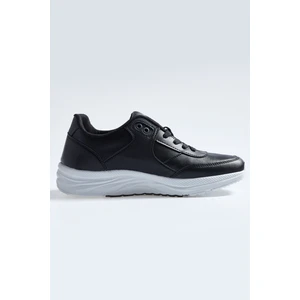 Tommy Life Tommy Life  Siyah - Beyaz Yüksek Taban Bağcıklı Suni Deri Spor Ayakkabı - 89113