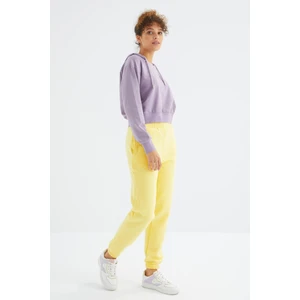 Tommy Life Limon Yüksek Bel Rahat Form Basic Jogger Kadın Eşofman Alt - 94624