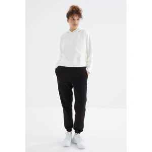 Tommy Life Siyah Yüksek Bel Rahat Form Basic Jogger Kadın Eşofman Alt - 94624