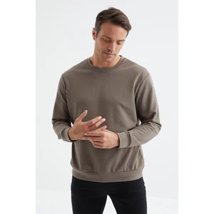 Tommy Life Camel Basic O Yaka Rahat Form Erkek Sweatshirt - 88053