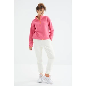 Tommy Life Tommy Life  Ekru Yüksek Bel Rahat Form Basic Jogger Kadın Eşofman Alt - 94624