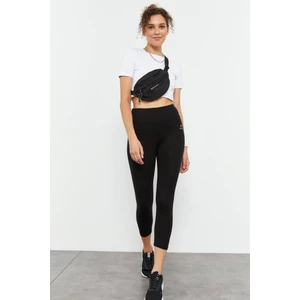 Tommy Life Siyah Yüksek Bel Slim Fit Dar Paça Kadın Kapri Tayt - 93097