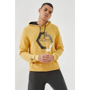 Tommy Life Hardal Geometrik Baskılı Standart Kalıp Kapüşonlu Erkek Sweatshirt - 87870